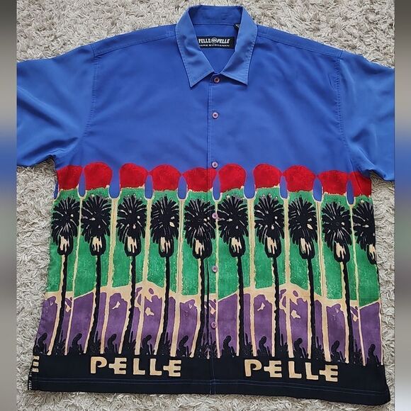 Rare Pelle Pelle Marc Buchanan Vintage Palm Tree Button Down Shirt Size XXL - Picture 3 of 7